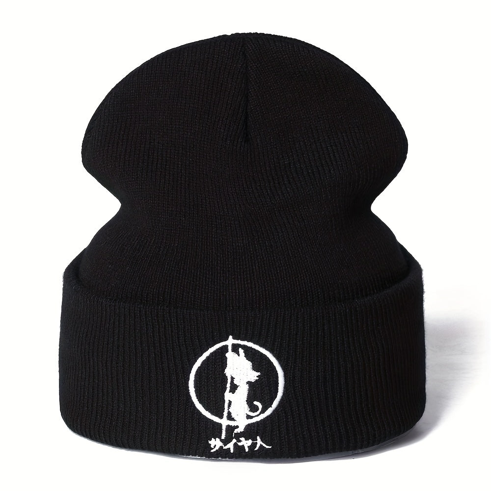 Embroidery Anime Cartoon Beanie Hat Knitted Warm Winter Hats