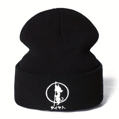 Embroidery Anime Cartoon Beanie Hat Knitted Warm Winter Hats