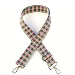 Colorful Check Adjustable Purse Strap Removable Wide Durable Nylon Handbag Belt