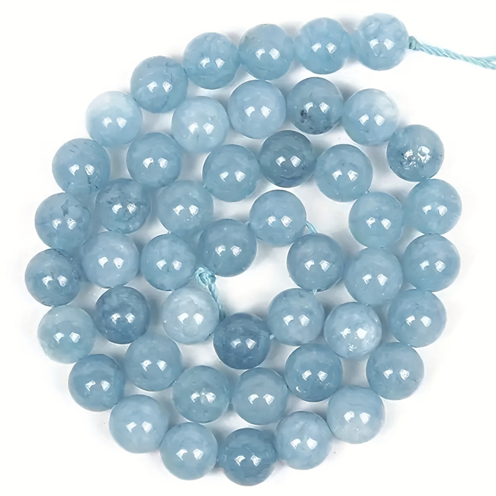 36pcs Aquamarine Natural Stone Beads for DIY Bracelet Necklace