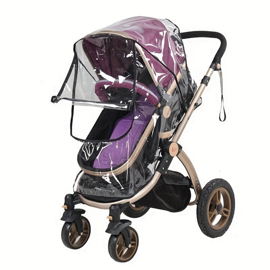 Stroller Rain Cover, Windproof Canopy with Zipper