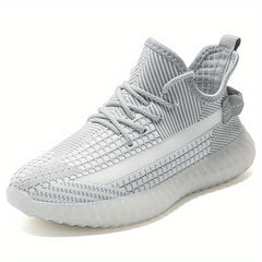 Men's Slip On High Top Sneakers Lightweight Woven Knit Shoes