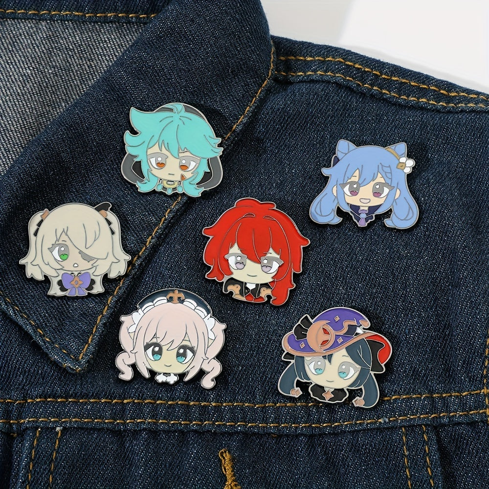 Cartoon Character Head Enamel Brooch Men's Pin Gift Accessories