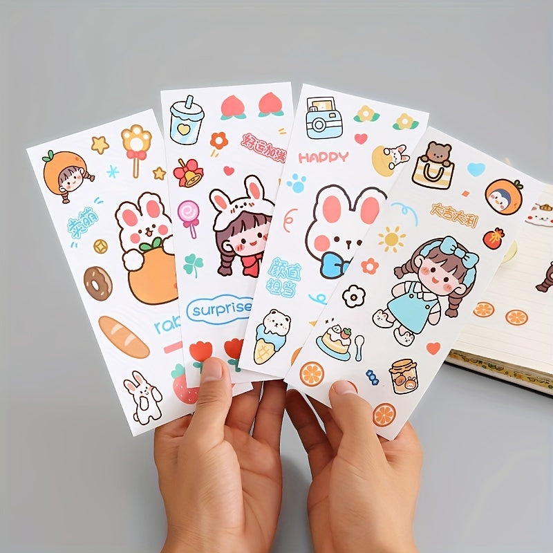 4pcs Rabbit Stickers Waterproof Glass Cup Baby Room Sticker