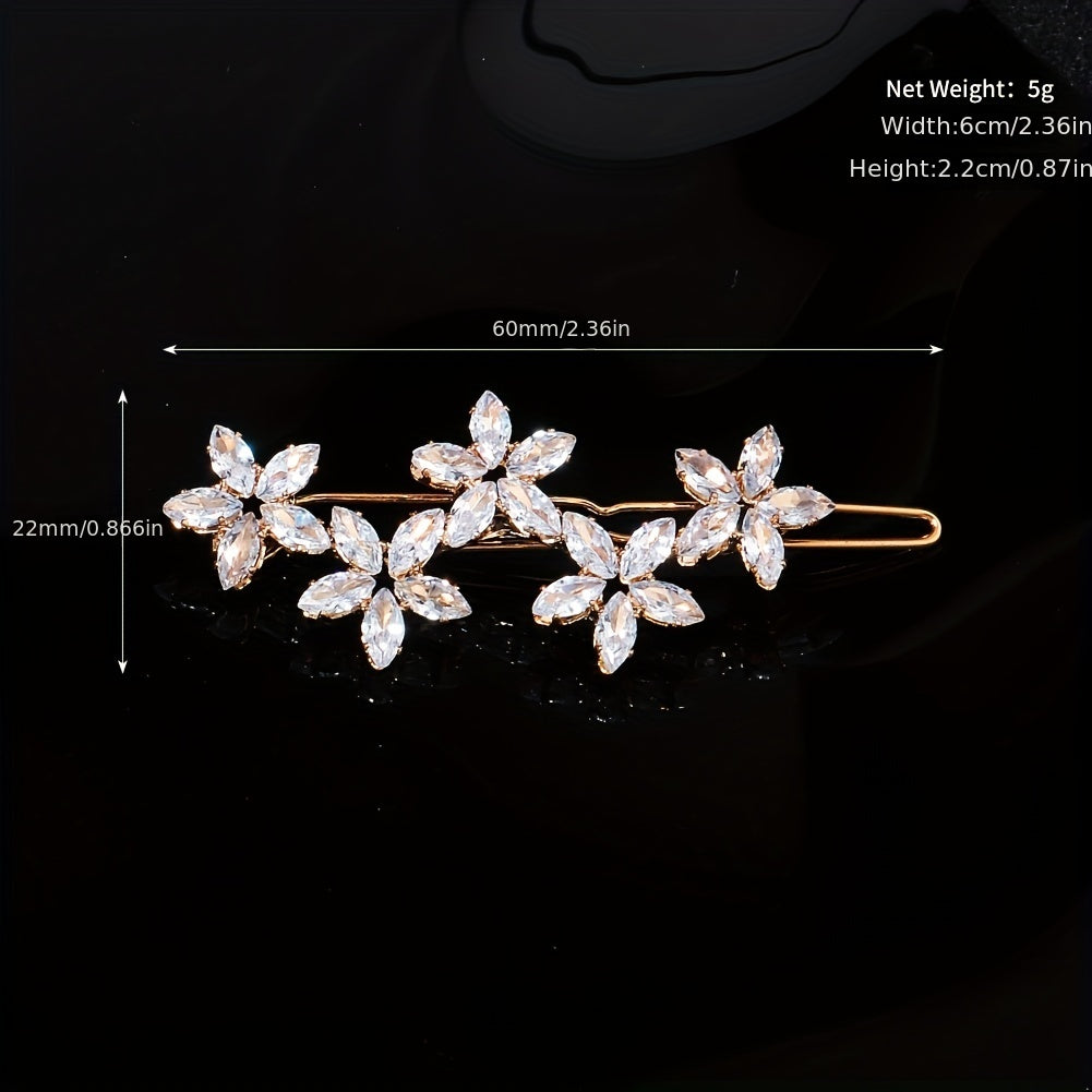 Crystal Zircon Hairpin Metal Clip Women's Hair Accessory