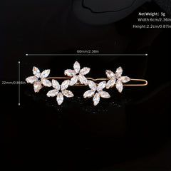 Crystal Zircon Hairpin Metal Clip Women's Hair Accessory