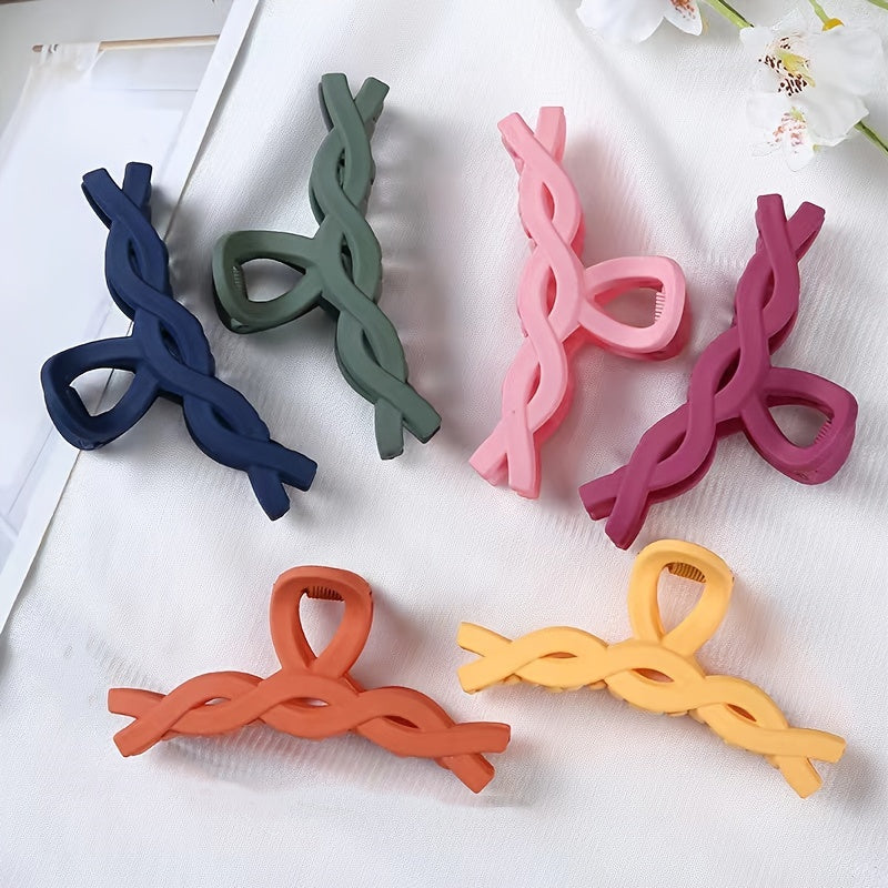 Frosted Twist Hair Claw Clip Strong Hold Grip Hair Jaw Clip