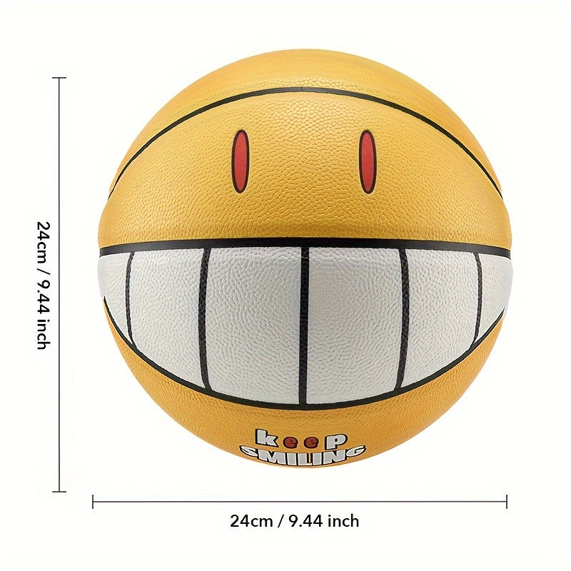 Yellow Smile No 7 Basketball For Indoor And Outdoor Competition