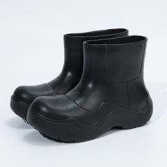 Women's Wedge Rain Boots Water Resistant Shoes