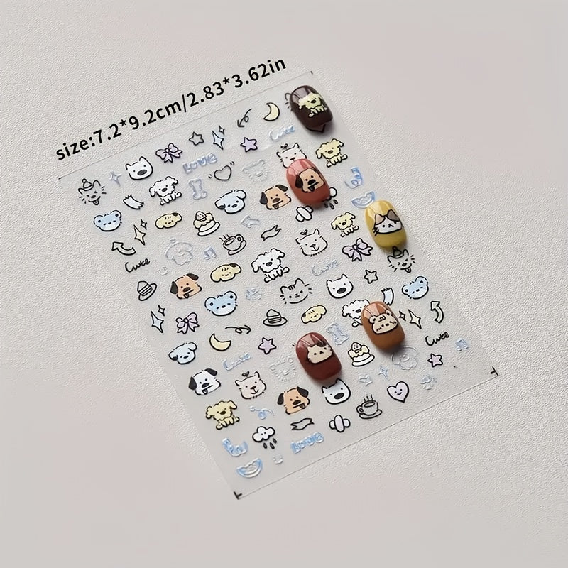 Cartoon Adhesive Stickers Variety Pack for Laptop Desk Pen Decoration