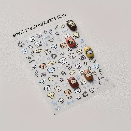 Cartoon Adhesive Stickers Variety Pack for Laptop Desk Pen Decoration