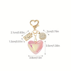 Y2K Glitter Heart Keychain Pendant Bag Accessory