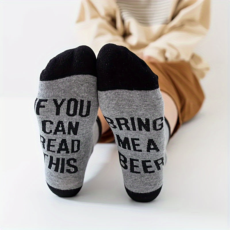Funny Novelty Crew Socks If You Can Read This Socks Breathable Soft Socks