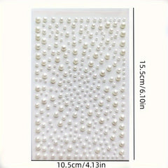 325pcs Adhesive Pearl Stickers for DIY Crafts Makeup Nail Scrapbook Decor