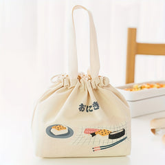 Canvas Insulated Bento Bag for School and Work