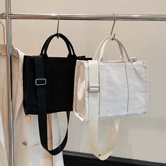 Solid Tote Bag Large Capacity Crossbody Bag Reusable Shopping Bag