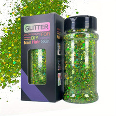 Holographic Chunky Glitter 2oz, Mixed Fine Flakes for Nail Art Hair Epoxy Resin