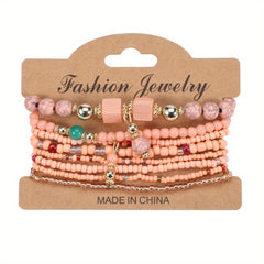 Colorful Bohemian Beaded Bracelet Stackable Hand Jewelry