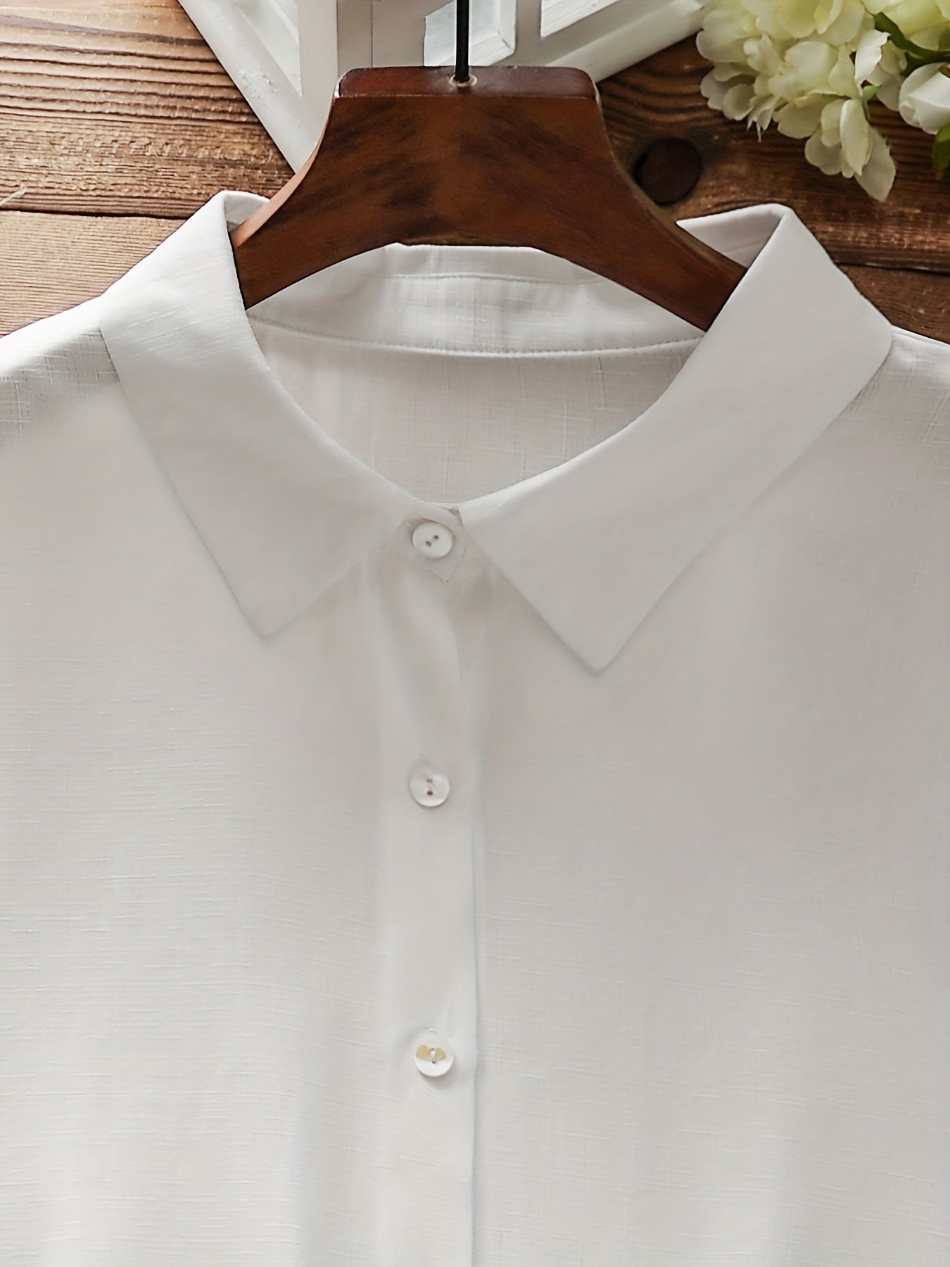  Basic Blouse Women's Plus Plain Long Sleeve Shirt