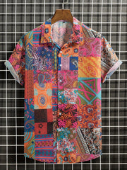 Men's Casual Street Style Short Sleeve Shirt For Summer