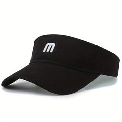 3D M Embroidery Visor Hat Solid Casual Sunshade UV Protection Sun Hat