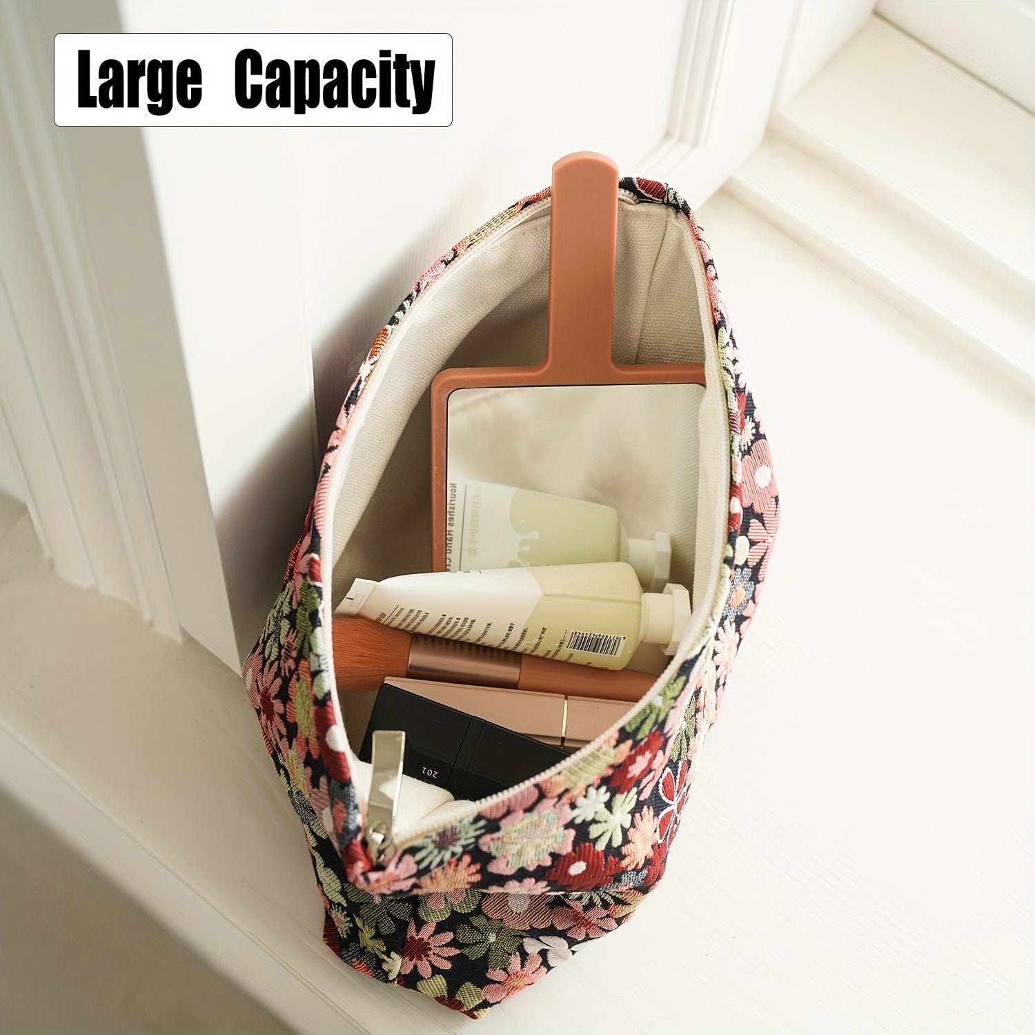 Portable Large Capacity Cosmetic Bag Travel Toiletry Bag Double layer Bag