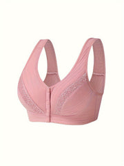 2pcs Front Buckle Wireless Bras Comfy & Breathable Push Up Bra