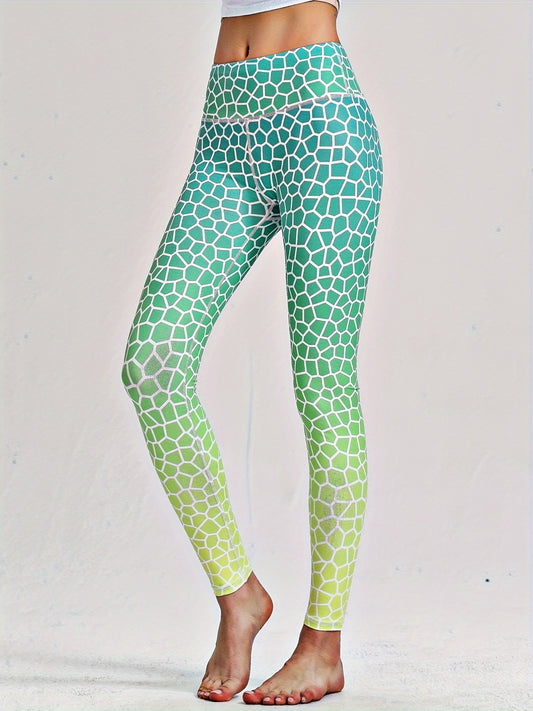 High Waist Aesthetics Print Butt Lift Leggings for Workouts & Yoga