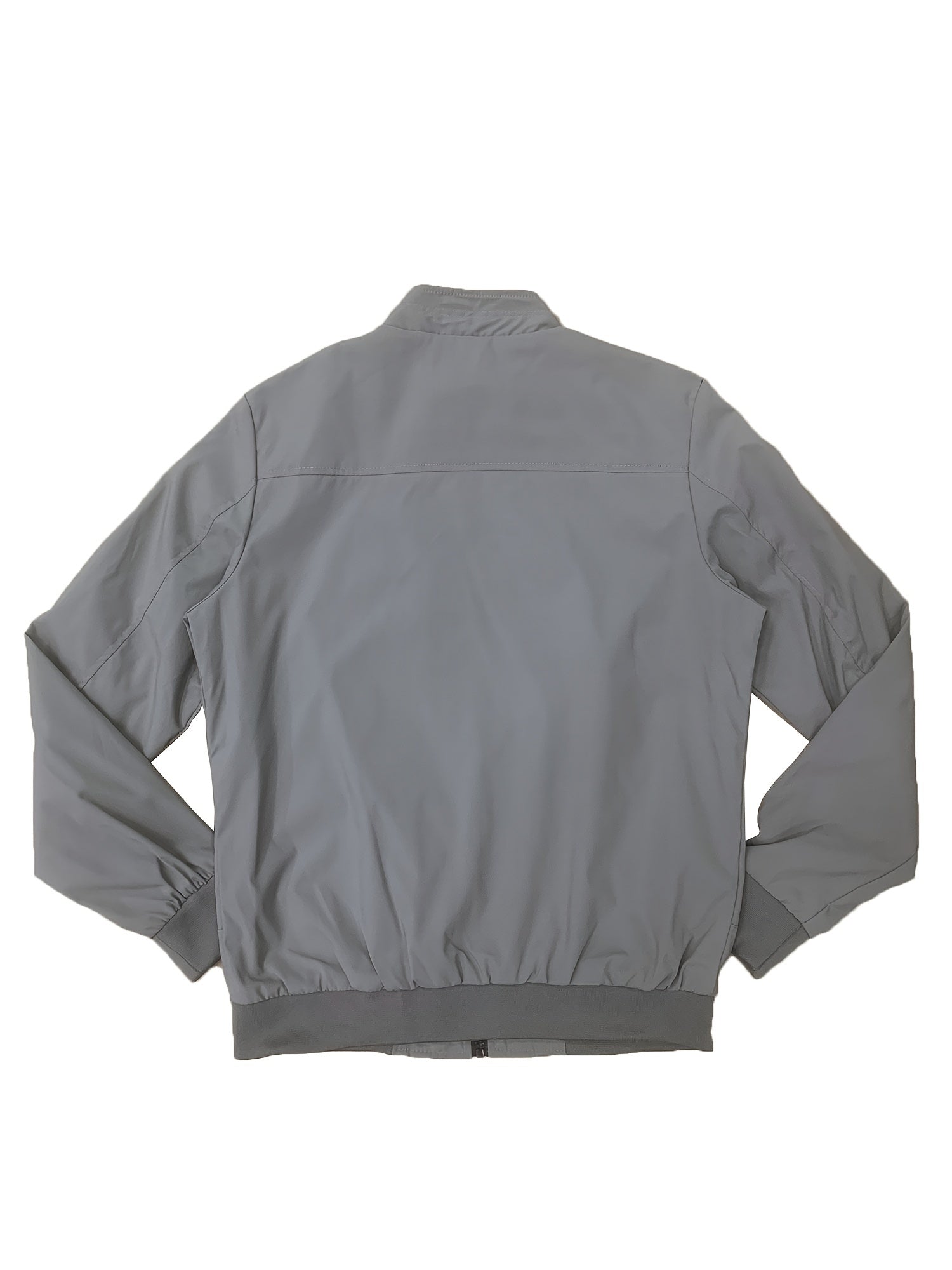 Men's Stand Collar Zip Sports Jacket with Pockets