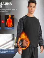 Men's Sauna Suit Sweat Shirt for Weight Loss Training Workout