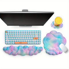 ISETTA 3PCS Cloud Keyboard Wrist Rest Set Ergonomic Memory Foam Palm Rest