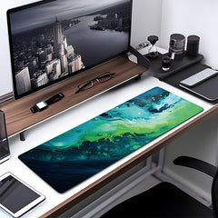 Green Fluid Painting Large Mouse Pad for Office or Home