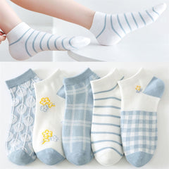 5 Pairs Mixed Pattern Women's Socks Pack Stockings & Hosiery