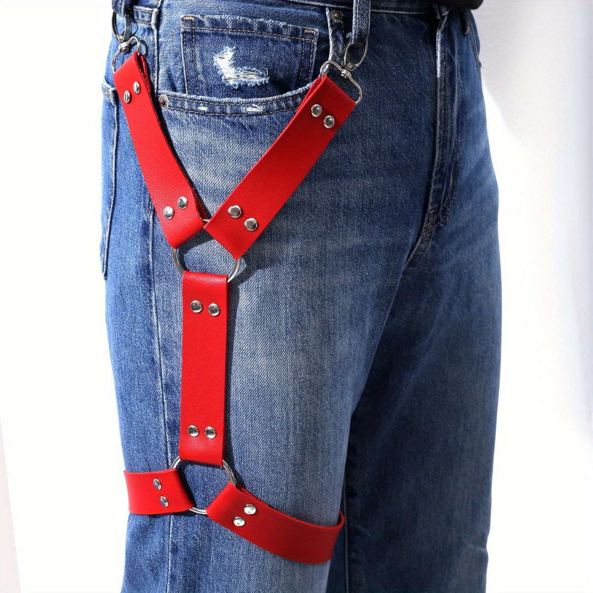 Men's Leather Leg Ring Punk Decorative Belt