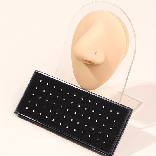 Zircon Inlay Stainless Steel Nose Stud Set