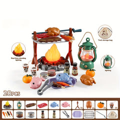 27pcs Outdoor Adventure Tool Set Simulation Toy Campfire BBQ Camping Game Set