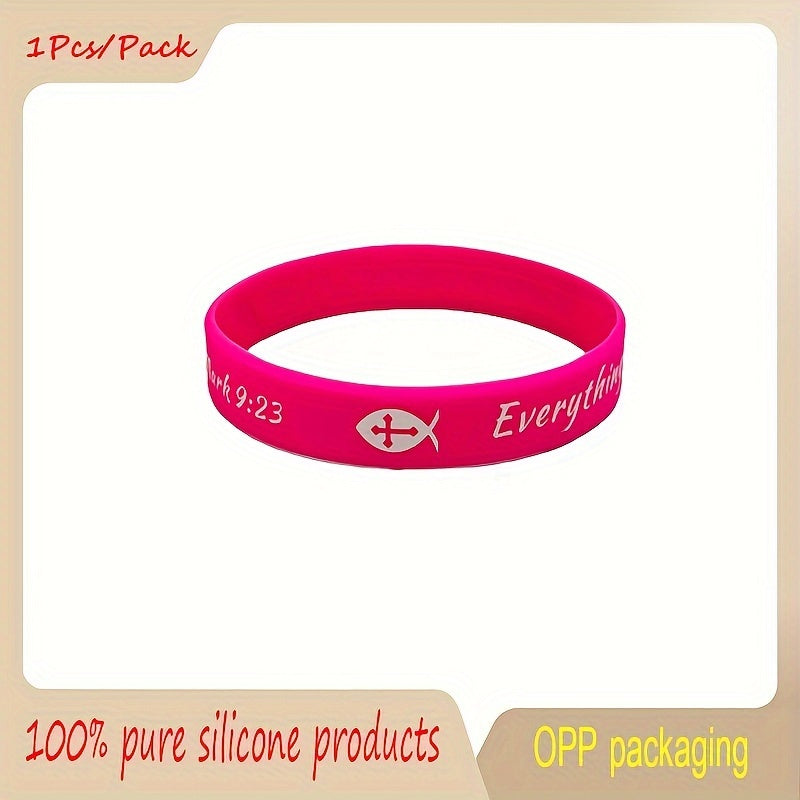 Colorful Blessing Slogan Silicone Bracelet Wrist Band