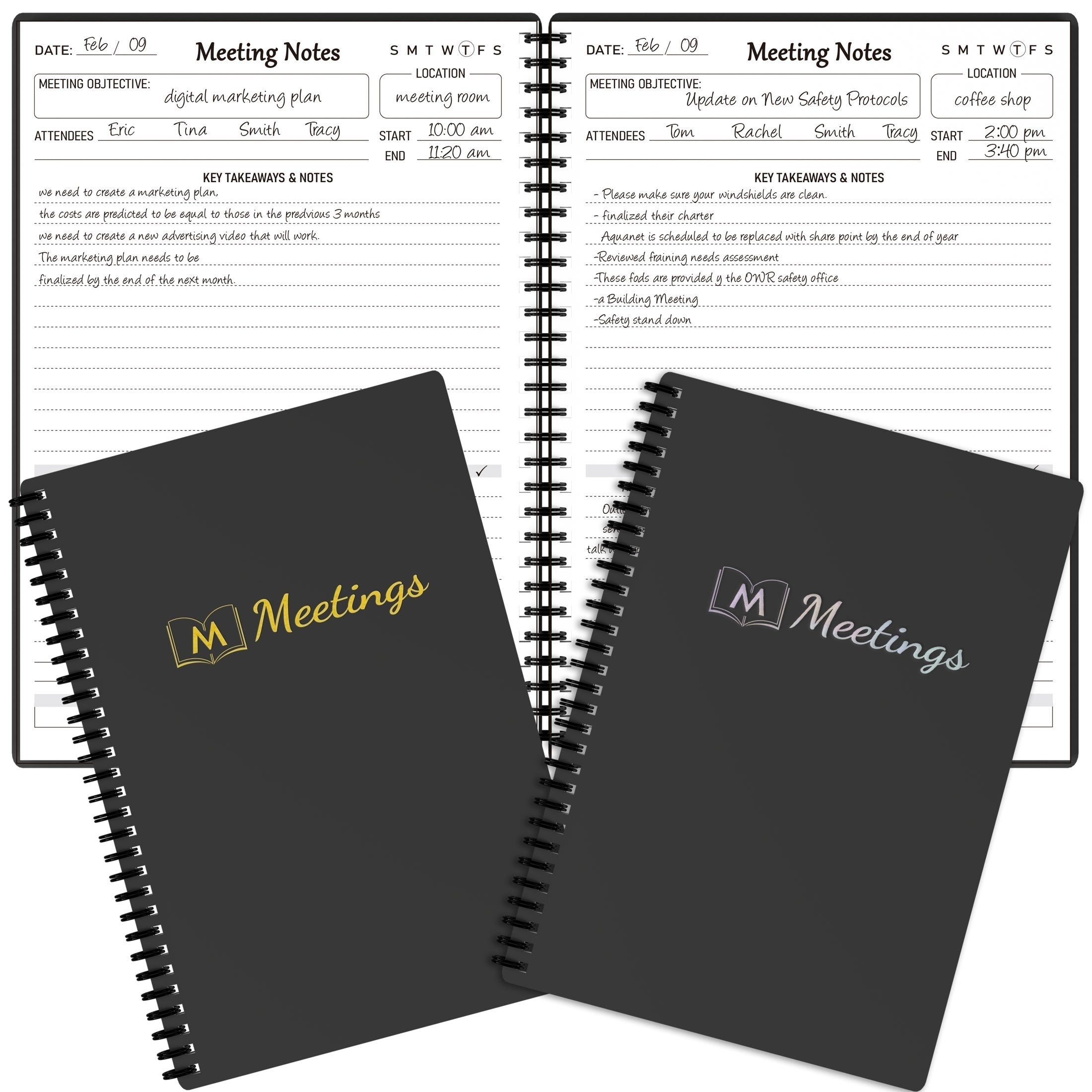 Meeting Notebook For Work Action Items Planner Office Business Notes Organizer