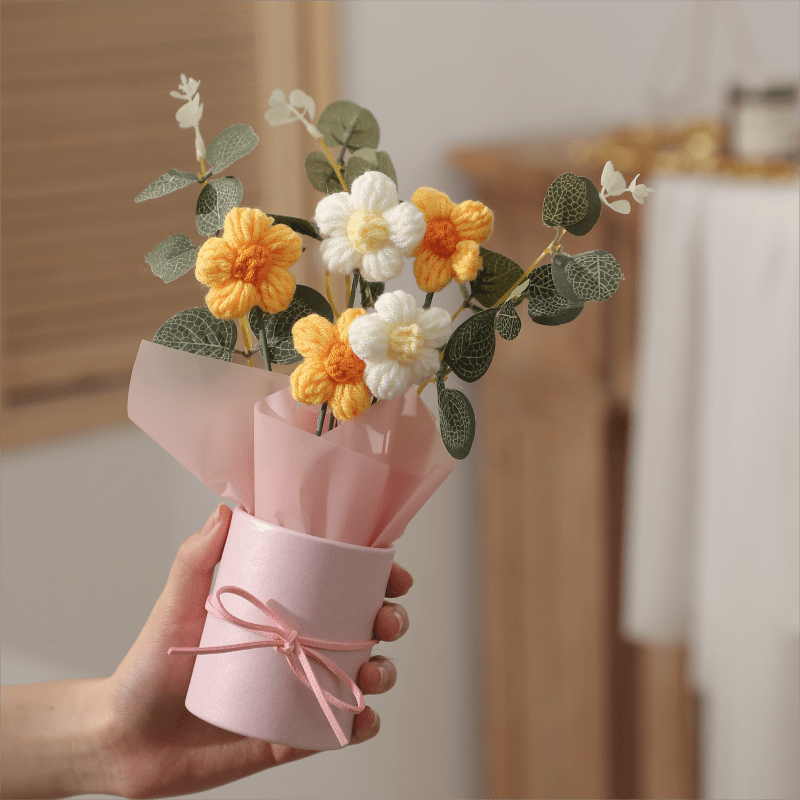 Artificial Wool Puff Flower Bouquet Home Furnishings Gift