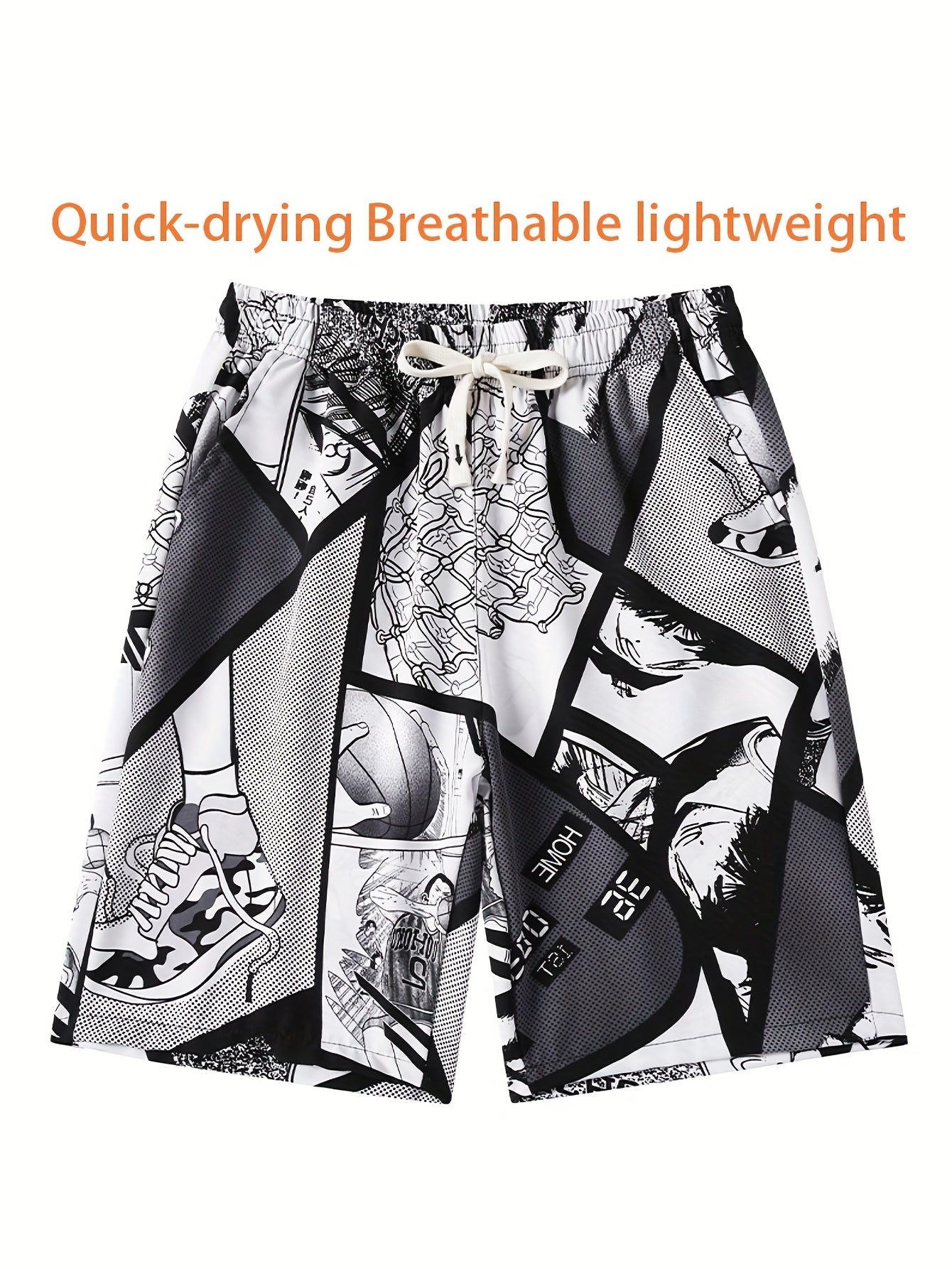 Men's Graphic Sport Shorts Quick Dry & Stretchy for Fitness Gym