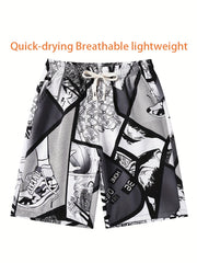 Men's Graphic Sport Shorts Quick Dry & Stretchy for Fitness Gym