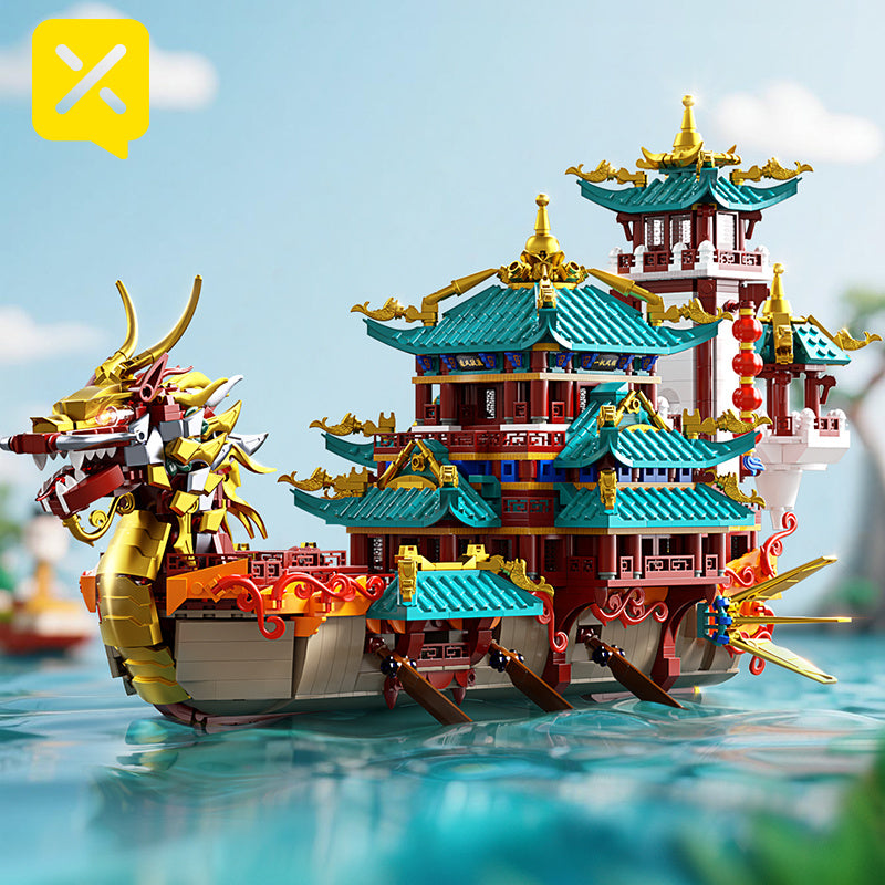 Dragon Boat Building Blocks Model for Parties