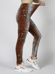 Leopard Dot Elastic Leggings High Waist Slim Leggings