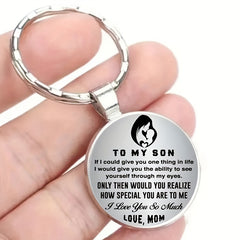 Men Women Keychain Necklace Retro Bag English Buckle Accessories