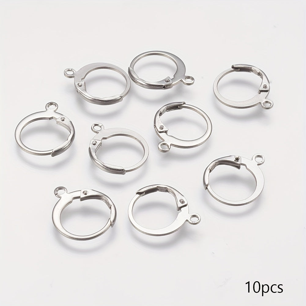 304 Stainless Steel Leverback Earrings 14.5x12x2mm