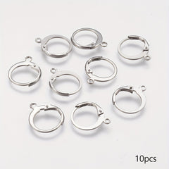 304 Stainless Steel Leverback Earrings 14.5x12x2mm