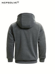 Men's Zip Up Warm Jacket & Drawstring Pants Casual Suit
