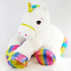 Large Plush Unicorn Giant Teddy Stuffed Lying Horse Soft Cuddly Toy