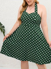  Polka Dot Halter Neck Dress
