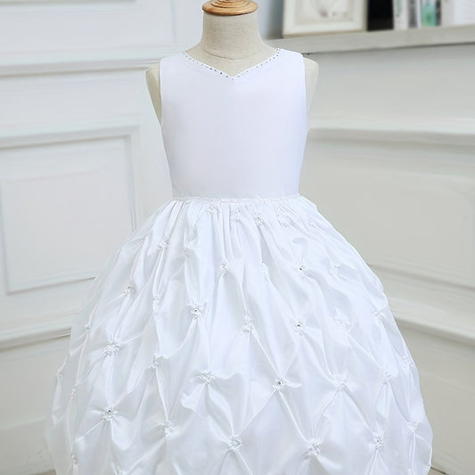 Faux Pearl Bubble Dress for Flower Girls